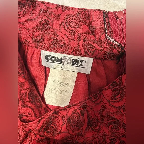 Rare 1980’s Vintage Componix Sz 5/7 Red Rose Floral Set Cottagecore Whimsigoth - Picture 9 of 10